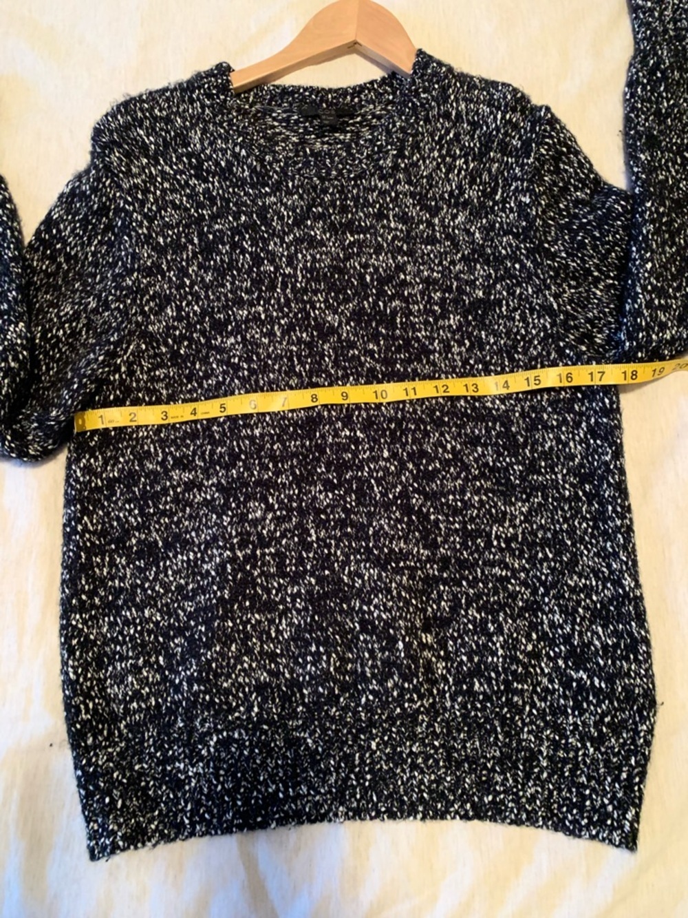 COS Speckle Black & White wool and cotton blended Crewneck Sweater size S - Picture 8 of 14